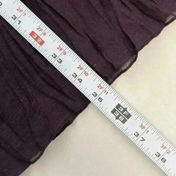 Vintage Maxi  Skirt Blouse 2PC Set Plisse Pleated Purple Metallic 22/24W NEW - Picture 13 of 16